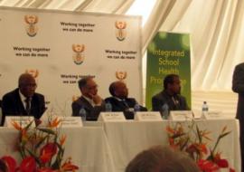 President Zuma launches the Integrated School Health Programme attended by among others Senior Government Officials, Executive Mayor of Tshwane, Ambassador of the European and Associations of School Governing Bodies