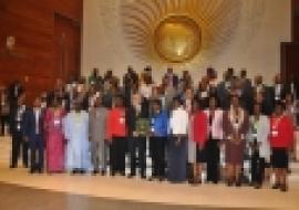 African Ministers and partners pose for a group photo with the Declaration in hand