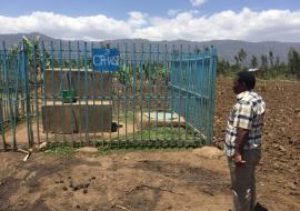 Ministry of Health,Tanzania delegate visiting a protected borehole constructed within a community facing drought as a result of climate change in Ethiopia