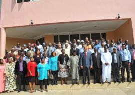 Group photo with Professor Jonathan Nok (centre), Dr Rui Vaz (6th from right)