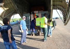 Vaccines allocated for Bentiu being loaded onto a plane