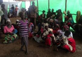 Kulle Refugee Camp in Gambella Region, western Ethiopia, currently hosts about 35,000 of the 97,000 refugees from South Sudan taking shelter in three camps in the region. Almost 66 per cent of the refugees in Kulle are women and children. The WHO assessment team led by the WHO Representative comprising technical experts in emergency and outbreak response, malaria, water and sanitation, immunization, and communication, witnessed the concerning health conditions at the camp on 22 April 2014 whilst assessing t