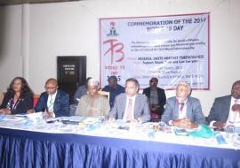 The Minister of Health (3rd left) and WR at the World TB Day