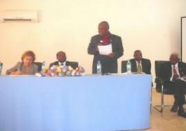 Dr. Rufaro Chatora, WR Tanzania delivering his remarks during annual IVD evaluation meeting, 26th - 29th March 2012