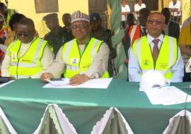 L-R Minister of Health, Minister of State for Health and WR at 2017 World TB Day commemoration in Abuja