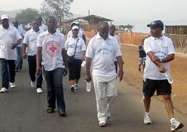 01 The CMO and the WHO Rep leading the walk