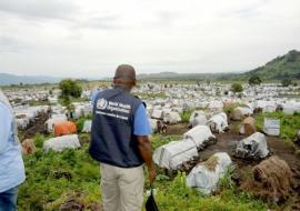Une vue partielle du camp de déplacés internes de Bulengo, au nord de Goma OMS/Eugene Kabambi