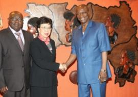 SEM Alpha Condé, Président de la république de Guinée et Dr. Margaret Chan DG OMS