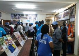 A la maison commune des Nations Unies à Maroua, participation au Market place du projet H6. Les représentants du Ministère de la Santé suivent attentivement