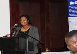 Dr Seipone, Director of Health Services - MOHW, officially opening the workshop Dr Seipone, Director of Health Services - MOHW, officially opening the workshop