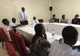 Mr Evans Liyosi addressing the participants during the closing ceremony. Photo WHO