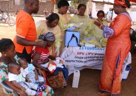 A cross section of officials, health workers and community members at the launch of the IP vaccine in Freetown