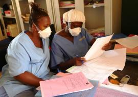 Health workers on duty at the TB Unit at the Lakka Government Hospital 