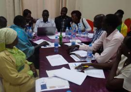 Stakeholders reviewing the draft health promotion strategy for South Sudan