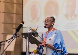 Dr Moeti delivering kenote address Dr Moeti delivering kenote address