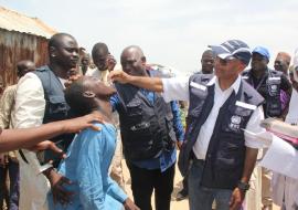 WHO Country Representative administering OCV in an IDP camp of Borno state in 2017