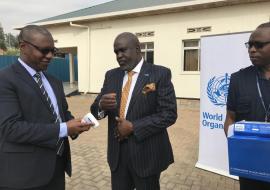 WHO handover infrared thermometers to Ministry of Health 