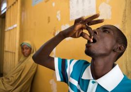 Man taking the NTD preventive tablet