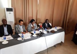 Minister for Health & Social Welfare Hon. Dr. Isatou Touray delivering her keynote address at the Launch Minister for Health & Social Welfare Hon. Dr. Isatou Touray delivering her keynote address at the Launch