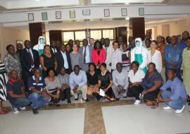 The Minister of Health, Dr. Chitalu Chilufya (centre) with participants at the Fairmount Hotel in Livingstone