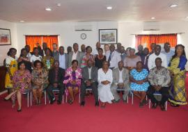 Group photo of the senior managements and technical officers of the WHO Country Office in Sierra Leone and the Ministry of Health and Sanitation