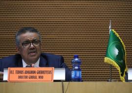 Dr. Tedros Adhanom, WHO Director General during his opening speech