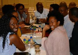 One of the groups drafting a component of the strategy One of the groups drafting a component of the strategy