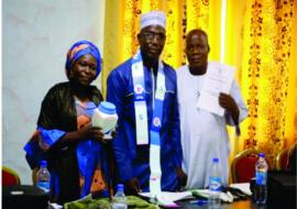 Rahab (left) with colleagues at a Schistosomiasis training. Rahab (left) with colleagues at a Schistosomiasis training.