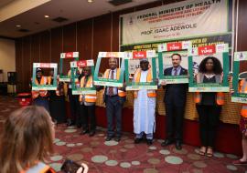 Group photograph during the launch of the catastrophic cost survey report and UNHLM Roadmap to eliminate TB in Nigeria