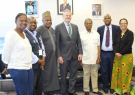 Ambassador of the United States to Botswana, His Excellency Craig Cloud (centre) and to his is Dr Martins Ovberedjo, the WR Ambassador of the United States to Botswana, His Excellency Craig Cloud (centre) and to his is Dr Martins Ovberedjo, the WR