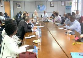 Partner briefing at the WHO country office in Uganda 