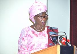 Vice President Dr. Isatou Touray officailly opening the Signing-in ceremony of the National Health Compact