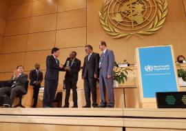 Dr Hilonga was recognized at the World Health Assembly Dr Hilonga was recognized at the World Health Assembly