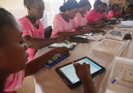 Lat batch of health workers being trained on the use of te electronic application