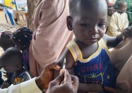 A child receiving fIPV in Talatan Mafara LGA of Zamfara State, Nigeria