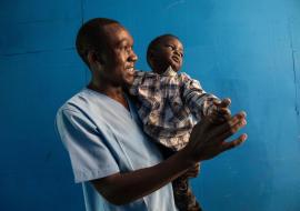 Kasereka Miyisa Jophet is an Ebola survivor from Butembo. Credit: UNEERO/Martine Perret