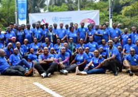 Staff of the WHO Country office in Uganda at Mbale Resort Hotel