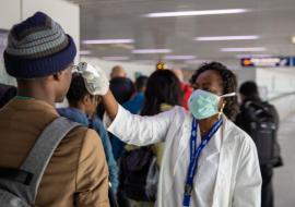 Passenger screening at Maya Maya International airport, Brazzaville, Republic of Congo