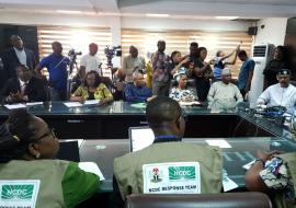 A cross section of the press conference A cross section of the press conference