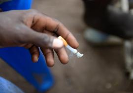 Man smoking a cigarette Man smoking a cigarette