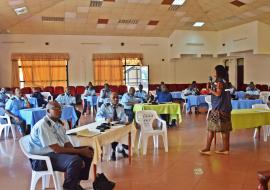 Session de briefieng des cadres de la PNB sur la COVID-19