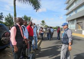 Government and WHO experts during the departure for the mission against COVID-19