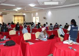 Mr Alex Freeman facilitating the IPC training during the face to face training in Juba.