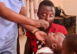 Child receiving vaccine