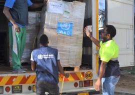 WHO delivers essential supplies to MoHSS , Namibia 20 April