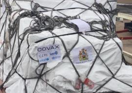 Part of the 360,000 COVID 19 doses that arrive in Malawi today under the COVAX Facility