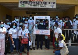 Group picture of participants at the global hand hygiene day program in Monrovia