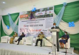 The Minister of Women Affair, Dame Pauline Tallen, Minister of State for Health Dr Olorunnimbe Mamora, Rep of FRSC Corp Marshall, Rep of Minister of Transportation, Udu Ejemi and the WR, Dr Walter Kazadi Mulombo