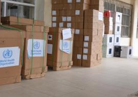 Partial view of ICT equipment donated to MOH by WHO