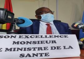 Son Excellence Mr le Ministre de la Santé déclarant officiellement la fin de l'épidémie Ebola